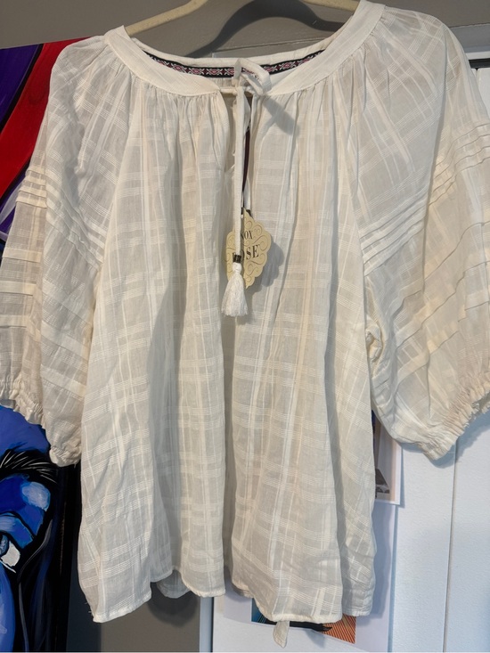 Knox Rose Tops - NWT Crisp White Boho Embroidered Tassel Blouse XXL hippie 2x